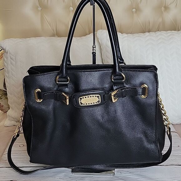 MICHAEL Michael Kors Large Black Leather Shoulder Bag - Picture 2 of 10